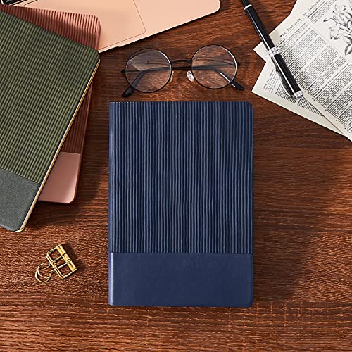 Lined Journal Notebook for Work College Ruled Notebook 5.79" x 8.27" A5 PU Leather Daily Journaling Notebook 216 Pages for Women Men Daily Writing Business School Travel Gift (Dark Green) - color: 03-Dark Green-1pack, style: A5 Lined 216pages