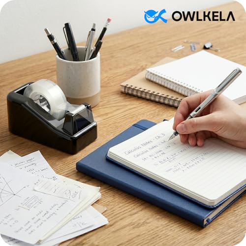 OWLKELA Desktop Tape Dispenser, Non-Skid Base for Office, Home and School, 2 Pack Tape Holder, 1.7 x 4 x 2.2 Inches Each, Black (Tape Not Included) - color: Black, size: 2 Pcs