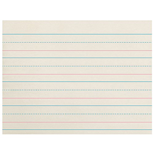 Pacon PACZP2610 Zaner-Bloser Dotted Midline Newsprint Paper, 10.5" x 8", White, 500 Sheets