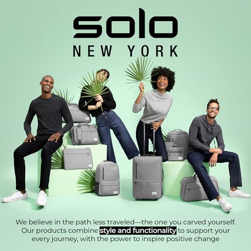Solo New York Briefcase - Laptop Carrying Bag for Women & Men, Brief for Travel & Work, Full Length Front Pocket, Adjustable Shoulder Strap, Fits 14" Computer - Flatiron Slim, Black