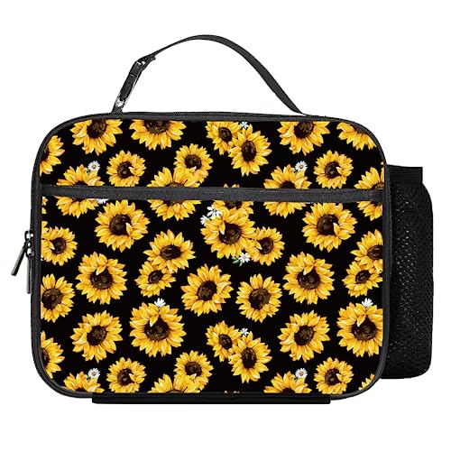 Sunflower Lunch Bag Reusable Insulated Lunch Box Keep Food Cooler Thermal Lunch Tote bags for Women Men - color: Sunflower