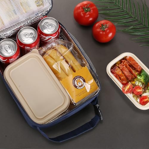 Lovoeo Lunch box Lunch bag for men women Insulated Lunchbox Lunch bags for Work Picnic Travel (Navy blue) - color: Navy Blue