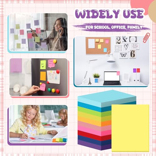 Zubebe 200 Pads 1.5 x 2 Inch Sticky Notes Bulk, Bright Colors Notepads Self Stick Note Square Memo Sticky for Office Back to School, 45 Sheets/pad - size: 1.5 × 2 Inch