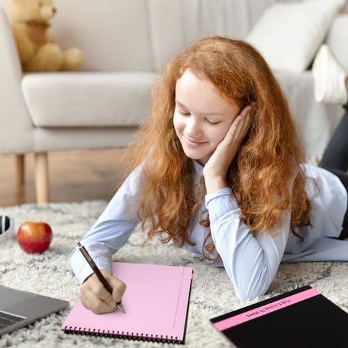 Resurhang 6 Pcs Legal Pad Top Spiral Bound Notebook 70 Sheets Double Sided College Ruled Paper Notepad Memo Steno Pad with Stiff Cover for Business College(8.5 x 11 Inches,No Holes,Pink) - color: Pink, size: 8.5 x 11 Inches, style: No Holes