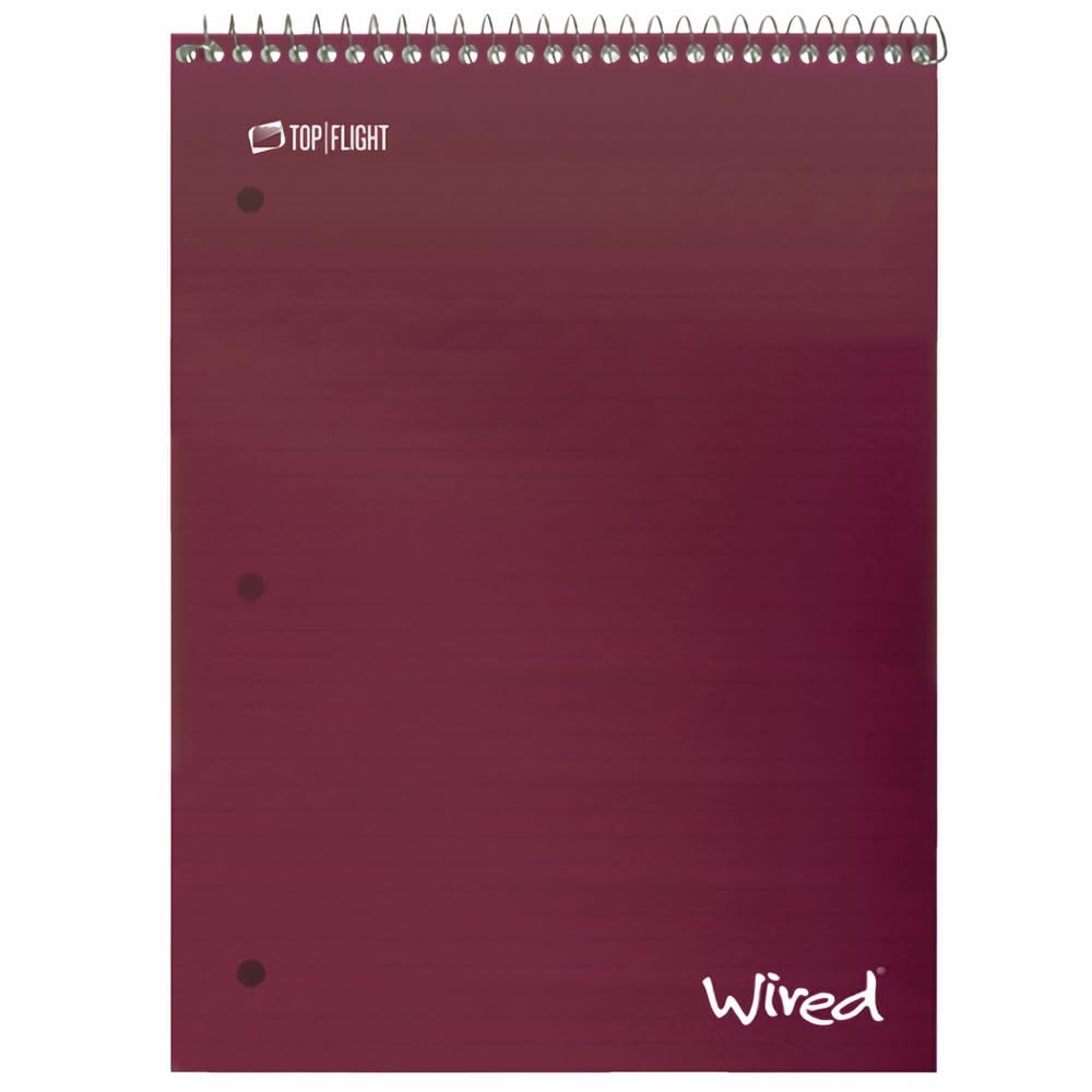 Top Flight 4511410 8.5 X 11.5 in. Top Wire Notebook, White (Pack of 6)6