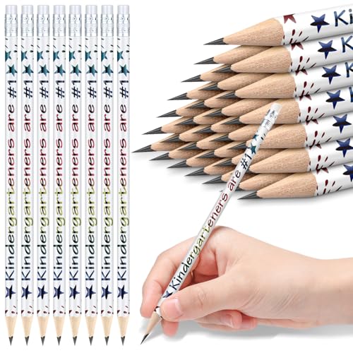 Tenceur 48 Pcs Kindergarten Pencils Bulk Motivational Pencils with Erasers Inspirational Pencil with Back to School Supplies for Kids Student Teacher Classroom Reward - style: Kindergarteners