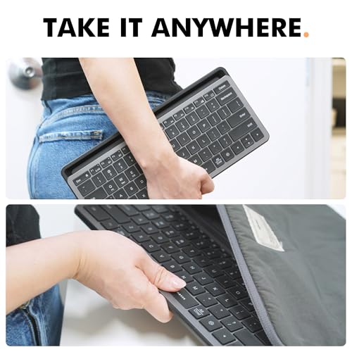 X9 Performance Bluetooth Small Wireless Keyboard with Phone Holder - (BT + 2.4Ghz) - Ready for Travel - Compact Keyboard for Tablet, Phone, Office - Backlit, Portable, Multi-Device - PC, Mac, Android