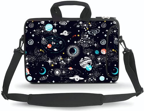 11 11.6 12 12.5 13 inches Case Laptop/Chromebook/Ultrabook/Notebook PC Messenger Bag Tablet Travel Case Neoprene Handle Sleeve with Shoulder Strap(Galactic Space) - color: Galactic Space, size: 11-13.3 inch