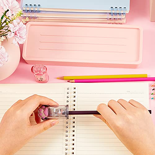 Chinco 4 Pieces Cat Paw Pencil Sharpeners Cute Make up Eyeliner Pencils Sharpeners with Lid Kawaii Removable Holds Hand for Lip Liner Pencils School Office Supplies for Girl and Makeup Artists