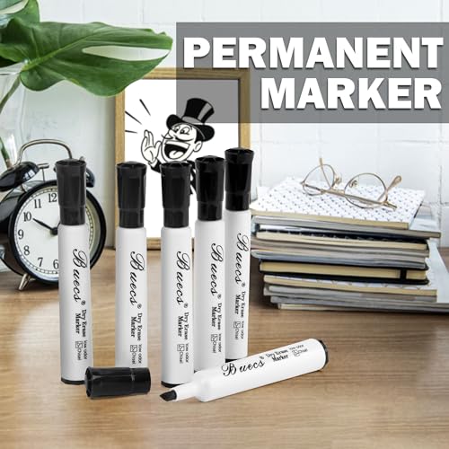Buecs Black Dry Erase Markers, Low-Odor, 80 Count, Chisel tip, Perfect for Writing on Whiteboards, Dry-Erase Boards, Glass, Office Supplies