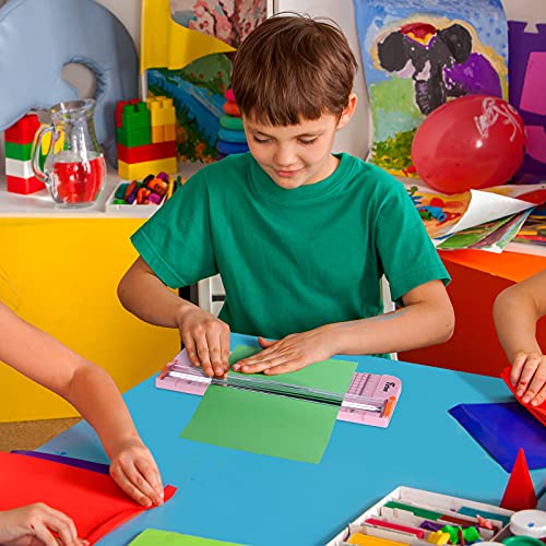 Firbon A4 Paper Cutter, 12 Inch Paper Trimmer with Extened Ruler, Pink | 12 Sheet Capacity | CM & Inch Scale | Spring-Loaded Safe Blade | Cuts Cardstock, Vinyl, Coupons, Labels & Scrapbooking Crafts - color: Pink