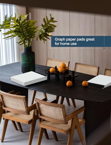 Zaviko Graph Paper Pads 8.5 x 11, 8 Pack, 4x4 Quad Grid Paper Pad 8-1/2" x 11", White Quadrille Pad, Easy Tears Off Design, Grid Notebook 8-1/2 x 11, White 70 GSM Graft Paper, 30 Sheets/Pad - size: 8.5 x 11.75 Inch, style: White-Squared-8 Pack(30 Sheets)