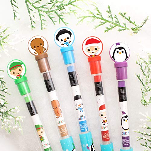 Holiday Smencils Cylinder - HB #2 Patented Gourmet Scented Pencils, 50 Count, Gifts for Kids, Party Favors, Classroom Rewards - color: Holiday