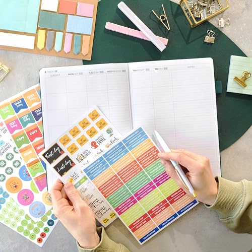 Clever Fox Teacher Planner, School & Homeschool Book, B5 Size Dark Teal | Undated, 7x10, lay-flat binding, heavy-duty hardcover, teacher lesson weekly & daily planner, homeschool supplies - color: Dark Teal, size: Smaller than A4 (7″ x 10″)