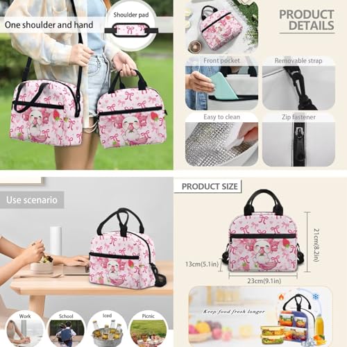Cute Girls Bookbag & Insulated Lunch Bag & Pencil Case Set for Elementary School,Axolotl Strawberry 3-Piece Matching Backpack Lunchbox Pouch for Little Kids, Lightweight Student Supplies - color: Pink Bows-axolotl Strawberry