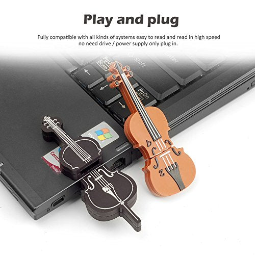 5x16GB USB Flash Drive Musical Instruments USB 2.0 Memory Stick Pen Drive(Yellow Guitar,Red Guitar,Cello,Violin,Piano) - color: 5xMusical instruments, size: 16GB