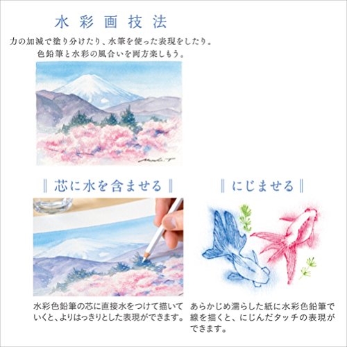 Mitsubishi Pencils UWCNCS12C1 Watercolor Pencils, Uniwater Color Compact, 12 Colors, Chapter 1 - style: Chapter 1