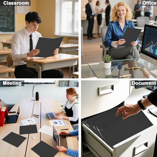 Folders with Pockets, LAYZZ 30 Pack Paper Pocket Folders, 2 Pocket File folders Fits Letter Size Paper, for School Office and Home (Black) - color: Black