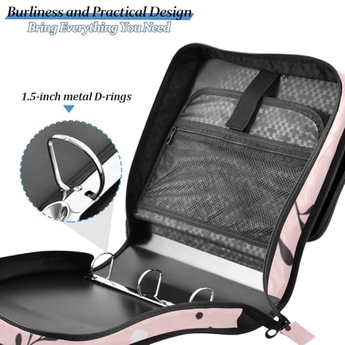 Kcldeci Zipper Binder Organizer 1.5inch 3 ring binder Bag for School and Office Expanding File Folder - color: F4