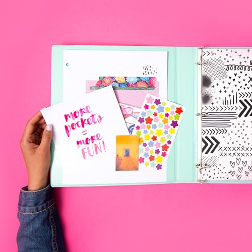 Avery Mini 3 Ring Binder, Holds 5.5" x 8.5" Paper, 1" Round Rings, 175-Sheet Capacity, 1.4 Inch Wide Spine, Watercolor Rainbow Design, Great for Home, Office, School Supplies, and More (18713)