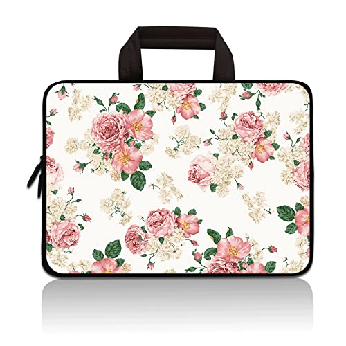 11" 11.6" 12" 12.1" 12.5" inch Laptop Carrying Bag Chromebook Case Notebook Ultrabook Bag Tablet Cover Neoprene Sleeve Fit Apple MacBook Air Samsung Google Acer HP DELL Lenovo Asus (Rose Flower) - color: Rose Flower