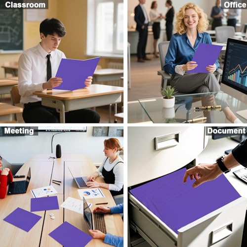 Folders with Pockets, LAYZZ 30 Pack Paper Pocket Folders, 2 Pocket File folders Fits Letter Size Paper, for School Office and Home (Purple) - color: Purple