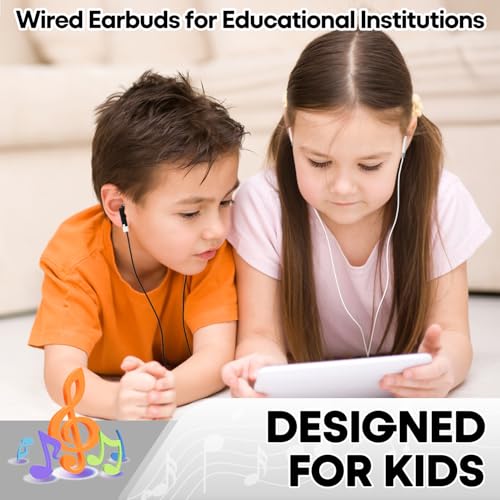 200 Packs Classroom Earbuds Bulk Headphones for Kids School Students Children, Wholesale Class Set Durable Earphones, Individually Bagged (200 White) - color: White, size: 200 PACK