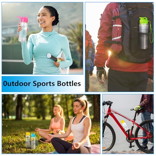 16 Pack Bulk Water Bottles-17oz Plastic Sports Water Bottles for Kids and Adults Leak Proof, Reusable for Gym Travel School Office, Black - color: Black