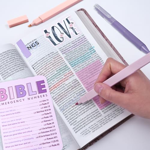 XKDOUS Bible Study Supplies Journaling Kit for Women, Bible Study Kit Journaling Supplies with Prayer Journal, Highlighters, Emergency Card, Pencil Case and More, Christian Gifts for Women, Purple - color: Bible Kit - Deluxe (Purple)