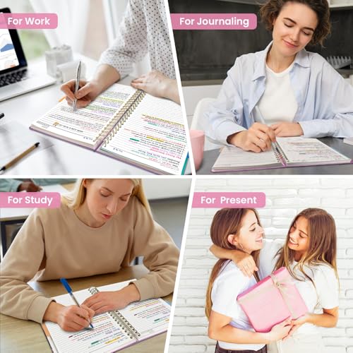 Large Spiral Lined Notebook for Work with Dividers & Tabs, 8.5"x11" Hardcover 5 Subject Notebook, College Ruled, 280 Pages, Twilight Bloom - color: A - Twilight Bloom