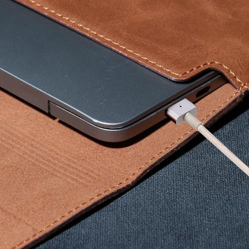 13 Inch Leather Laptop Sleeve Compatible with MacBook Neo 13" 2026 & MacBook Air/Pro 13" (M5/M4/M3/M2/M1, 2025-2018), Magnetic Buckle Closure Protective Case Cover,Brown - color: Brown, size: For MacBook 13"