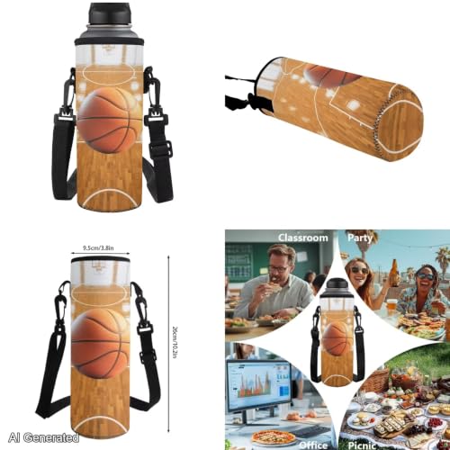 Basketball Backpack for Boys 8-12 Kids Basketball Backpacks for School with Lunch Carrier Water Bottle Pouch and Zipper Pencil Case 4PCS Set Bookbag with Side Pocket 17 inch Back to School - color: Basketball
