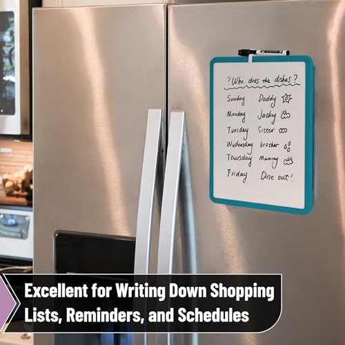 Mr. Pen- Dry Erase Board, 14” x 11” with a Black Dry Erase Marker | Green Frame, Small Mini White Board for Students, Fridge, Wall, Locker, Includes Double Sided Tapes - color: Green