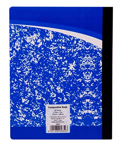 Mintra Primary Composition Notebook, 4 Pack, Blue Cover, 80 Sheets, 7.5in x 9.75in, 1/2 Sheet, Ruled with Drawing Area, Flexible Hardcover Journal, Grades K-2, School & Home Use - color: Primary Ruled, size: 4 Pack