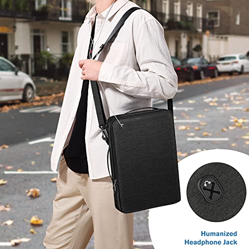 FINPAC 15.6-inch Laptop Shoulder Bag, Protective Computer Carrying Case Compatible with 16.2" MacBook Pro M5/M4/M3/M2/M1, 15-16" MacBook Air/Pro, Surface Laptop/Book, 15.6" HP/Dell/Acer/Samsung, Black - size: 15.6-inch