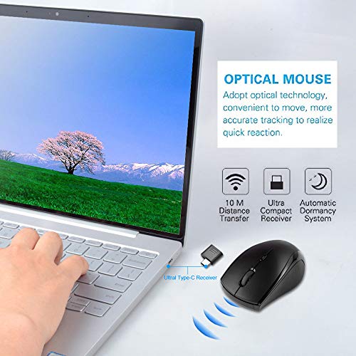 Type-C & USB-A Wireless Mouse Gaming 2.4G Silent Ergonomic 3 DPI