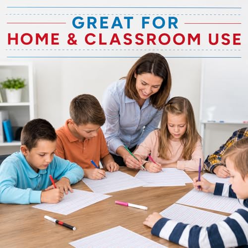 OBUSATT Kindergarten Practice Paper Raised Line Primary Writing Paper with 0.5inch Spacing Multi-Sensory Wide Line Kindergarten Handwriting Tablet for Kids Teachers, 8.5 x 11 Inch(120 Sheets)