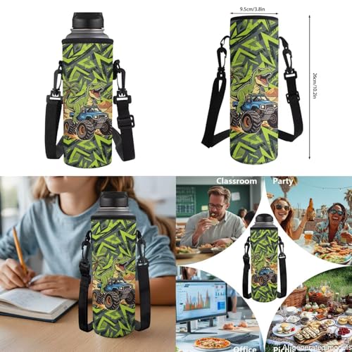 17 Inch Kid's 4PCS Backpack Set, Back to School Essentials | Insulated lunch box, water bottle pouch, pencil case, lightweight, padded shoulder straps, for elementary, middle school - color: Green Dinosaur
