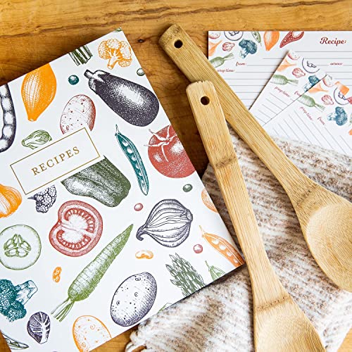 Jot & Mark 8.5"" x 9.5"" 3 Ring Recipe Binder with 50 Matching 4x6 inch | 50 Recipe Cards + 25 Sleeve Protectors + 5 Full-Page Sleeves + 6 Tabs | 8.5x9.5 | Autumn Harvest - color: Autumn Harvest, size: 8.5" x 9.5"