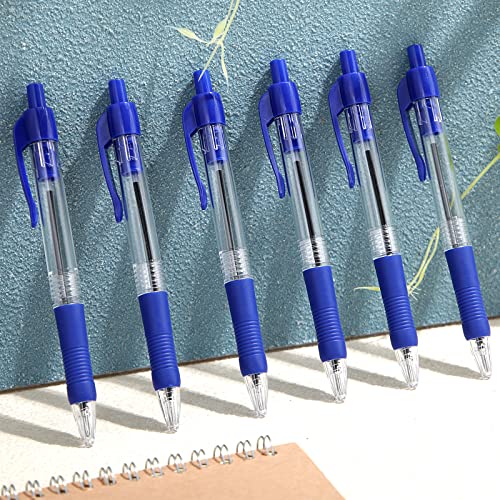 Fainne 200 Pack Retractable Ballpoint Pen 1.0 mm Medium Point Refillable Smooth Click Writing Pens With Grip for Work Journal Writing Office School Supplies(Blue Ink) - color: Blue Ink