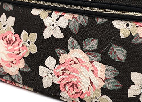 kayond Black Rose Patten water-resistant Laptop Shoulder Messenger Bag Case Sleeve for 14 Inch 14.1 Inch Laptop - color: Black Rose, size: 14-14.1 inch