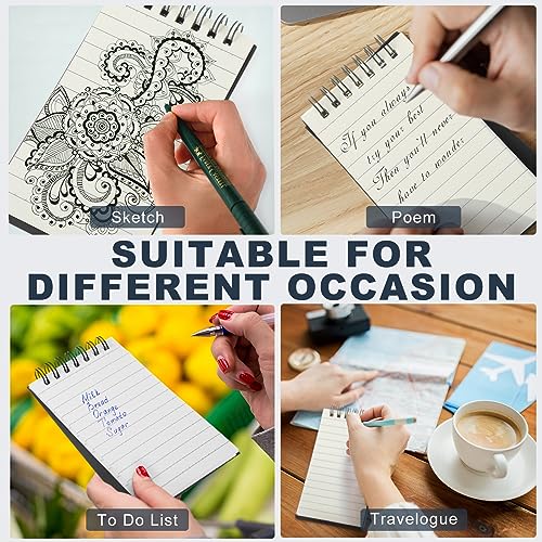 Tenceur 18 Pcs Pocket Notebook Bulk Small 3x5 Inch Spiral Notepads Mini Top Bound Notebook with Lined 120 Pages Ruled Memo Pads for Office College Nurse Essentials Back to School Gift - color: Black