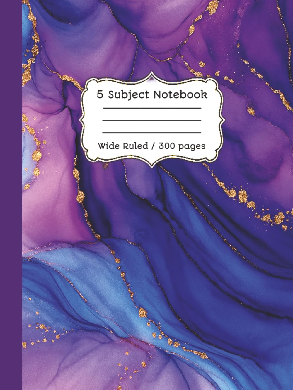 5 Subject Notebook: 300 Pages, Wide Ruled, 8.25 x 11 Inch | Elegant Matte Hardcover Composition Notebook | Wide Ruled Lined Pages | Premium ... School, College, Office and Personal Writing
