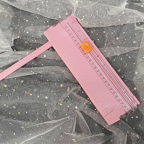 Paper Cutter Efficient Light Duty Mini Folding Trimmer Clear Scale for Scrapbook Supplies Craft Paper Trimmer for Cardstock, 5 Color Options (Roseate) - color: Roseate