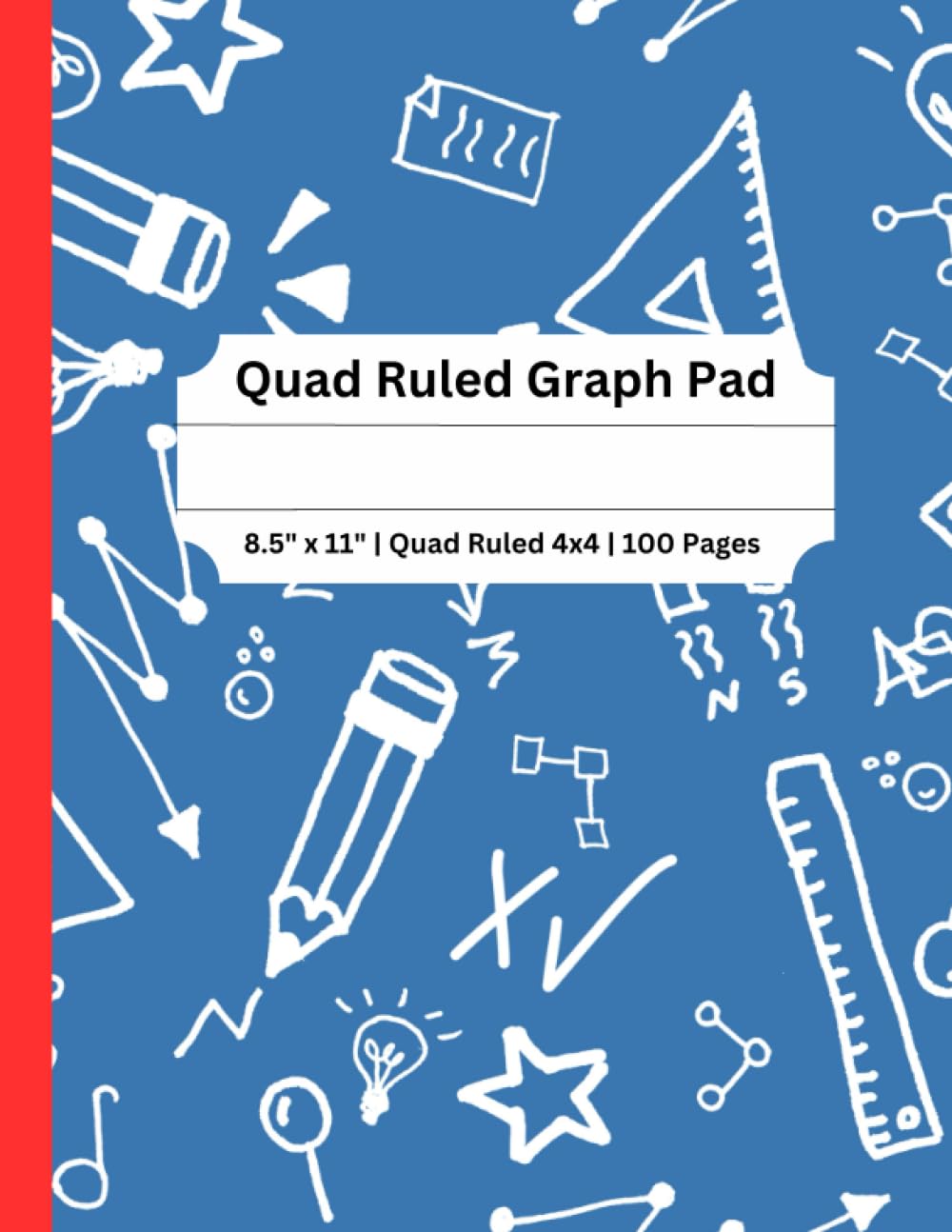 Quad Ruled Graph Pad: Graph Paper for Students and Professionals | 8.5x11 in | 4x4 Quad Rule Grid | 100 Sheets | Perfect for Math and Science Students