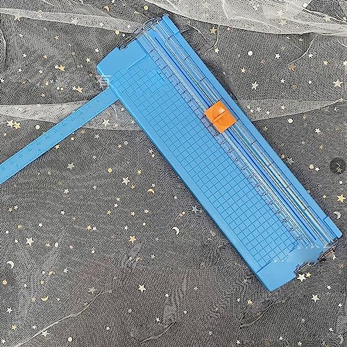 Paper Cutter Efficient Light Duty Mini Folding Trimmer Clear Scale for Scrapbook Supplies Craft Paper Trimmer for Cardstock, 5 Color Options (Sky Blue) - color: Sky Blue