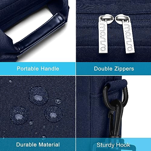 MOSISO Laptop Shoulder Bag 14 inch, 14 inch Computer Bag | Compatible with HP Lenovo Dell ASUS Acer, Dell Latitude with 2 Raised&1 Flapover&1 Horizontal Pocket&Handle&Belt, Navy Blue - color: Navy Blue, size: 14 inch