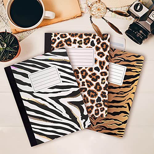 Pukka Pad, Composition Notebooks - 3 Pack of Journals Featuring 140 Pages of College Ruled 80GSM Paper with Sturdy Cover Stock - 9.75 x 7.5in - Wild - color: Wild, size: 3 Pack