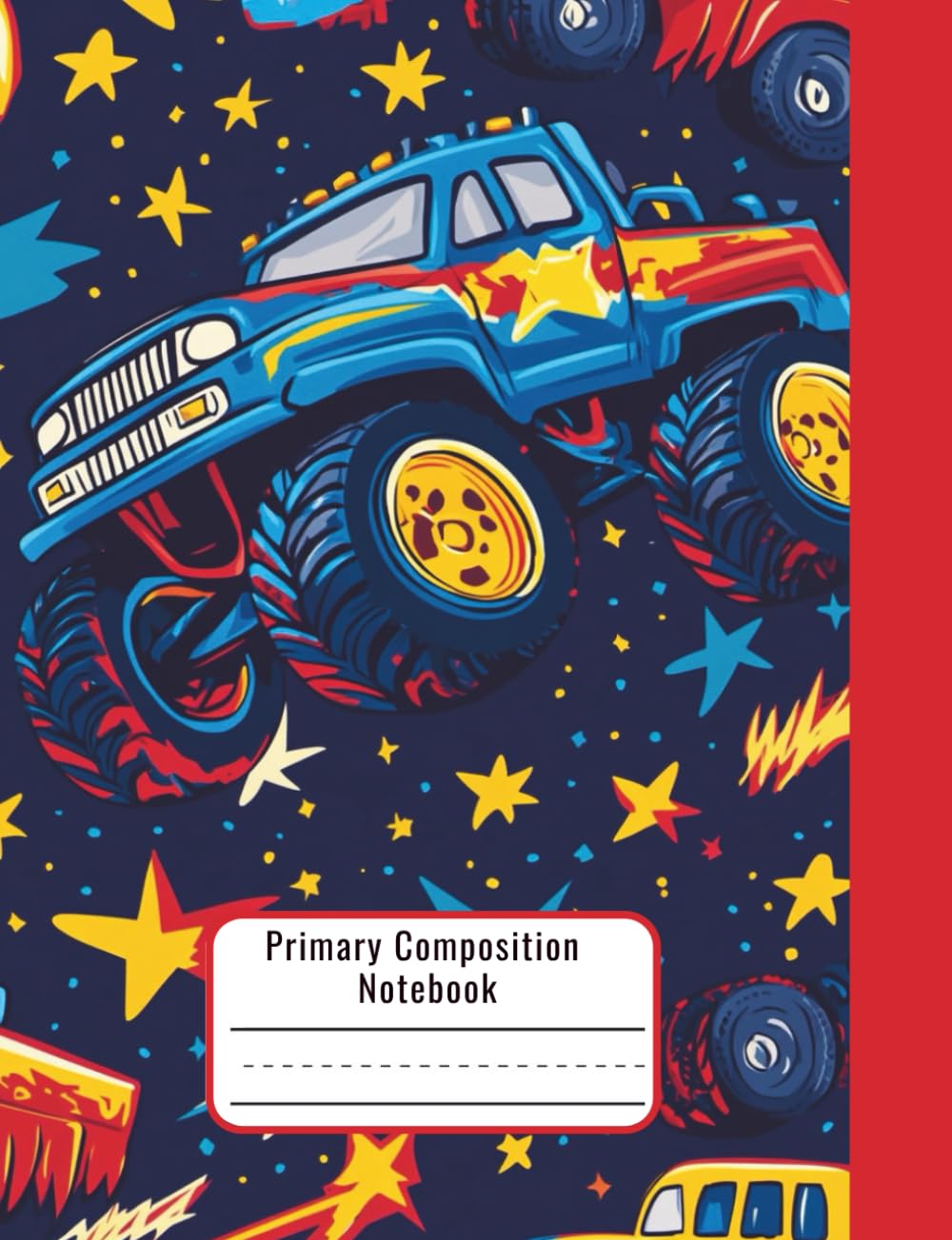K-2 Handwriting Notebook for Lefties – Primary Composition Notebook with Drawing Space – Monster Truck Theme – with Drawing Space – Kindergarten - 2nd Grade Writing Practice (Japanese Edition)