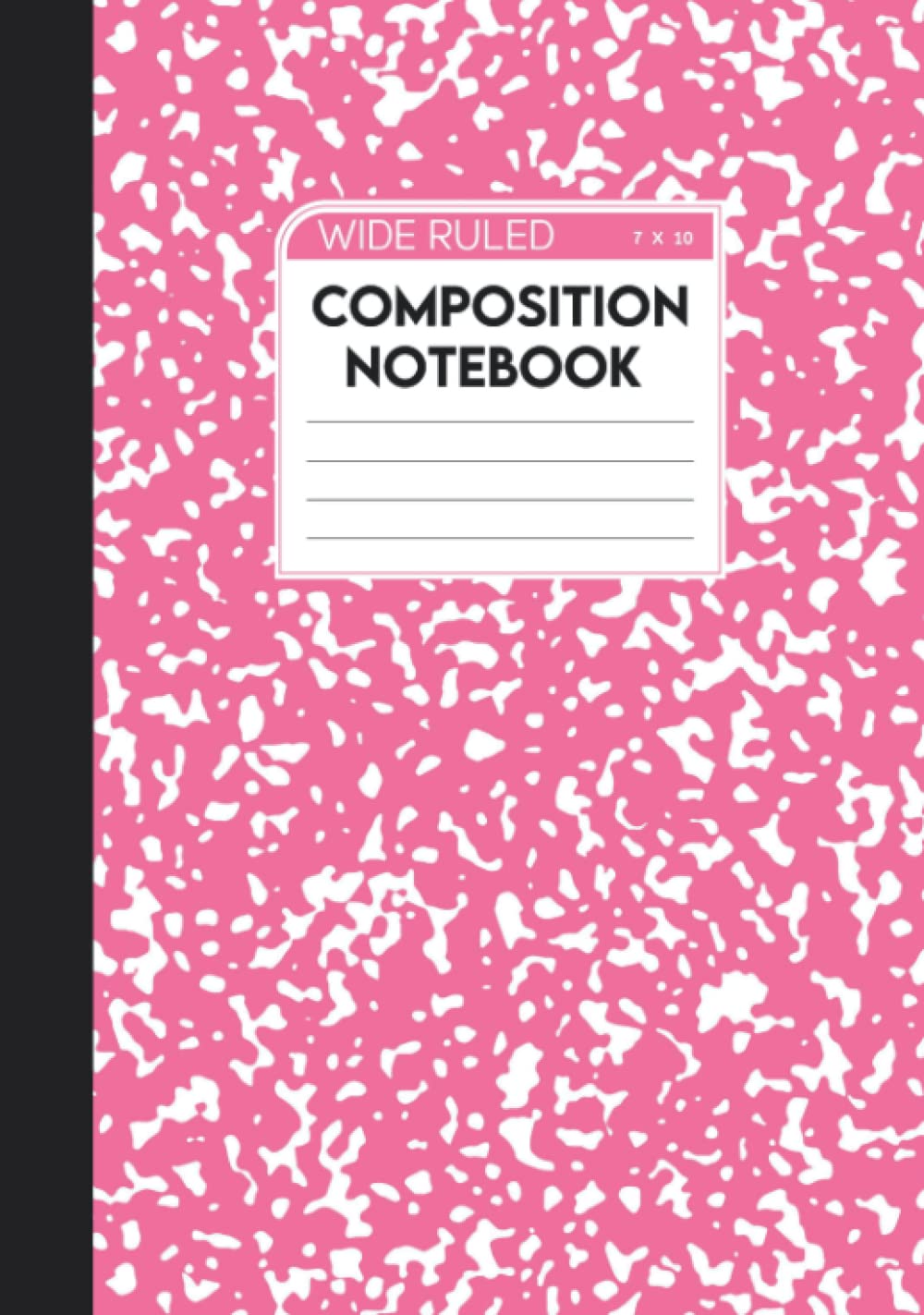 Composition Notebook: Wide Ruled Lined Paper Journal With Hot Pink Marble Color Cover Design for Students and Teachers